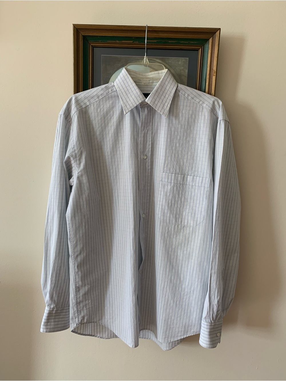 Canali Made in Italy Men’s Dress Shirt – Light Blue Pinstripe